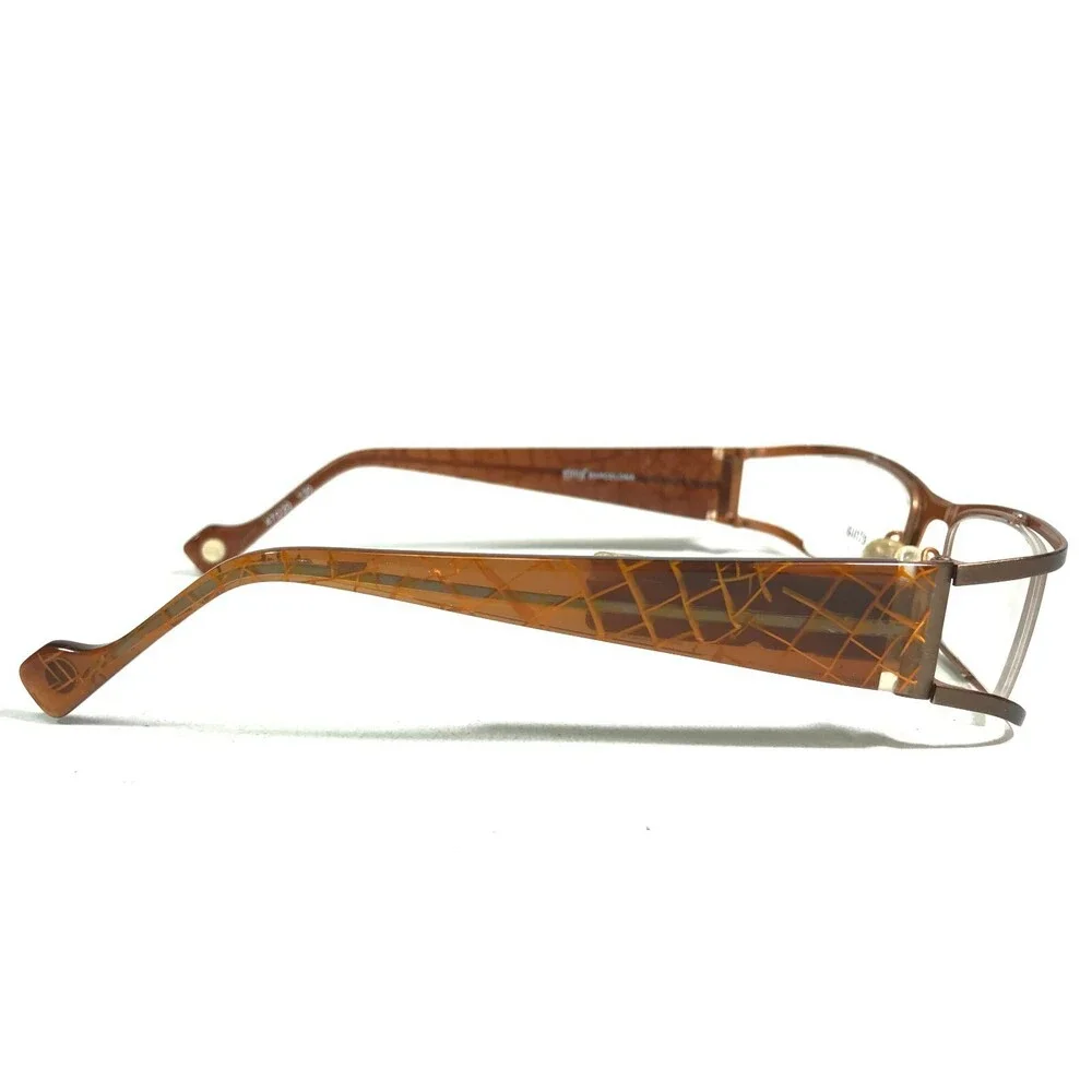 Etnia Barcelona Eyeglasses Frames Naples BR/OG Brown Rectangular 47-20-130